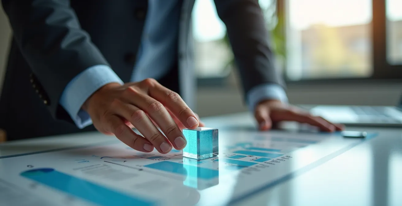 Mains expertes manipulant des outils numériques symbolisant l'efficacité des processus